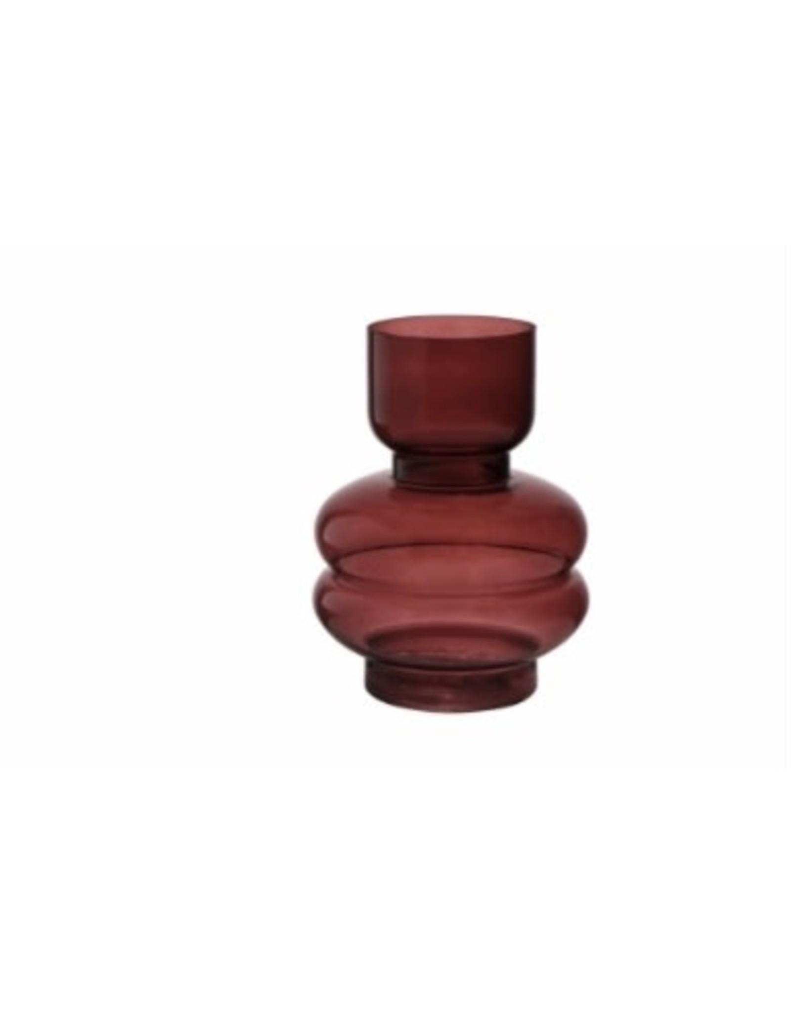 B Living Vase rim russet Brown H20 D15cc