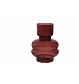 B Living Vase rim russet Brown H20 D15cc