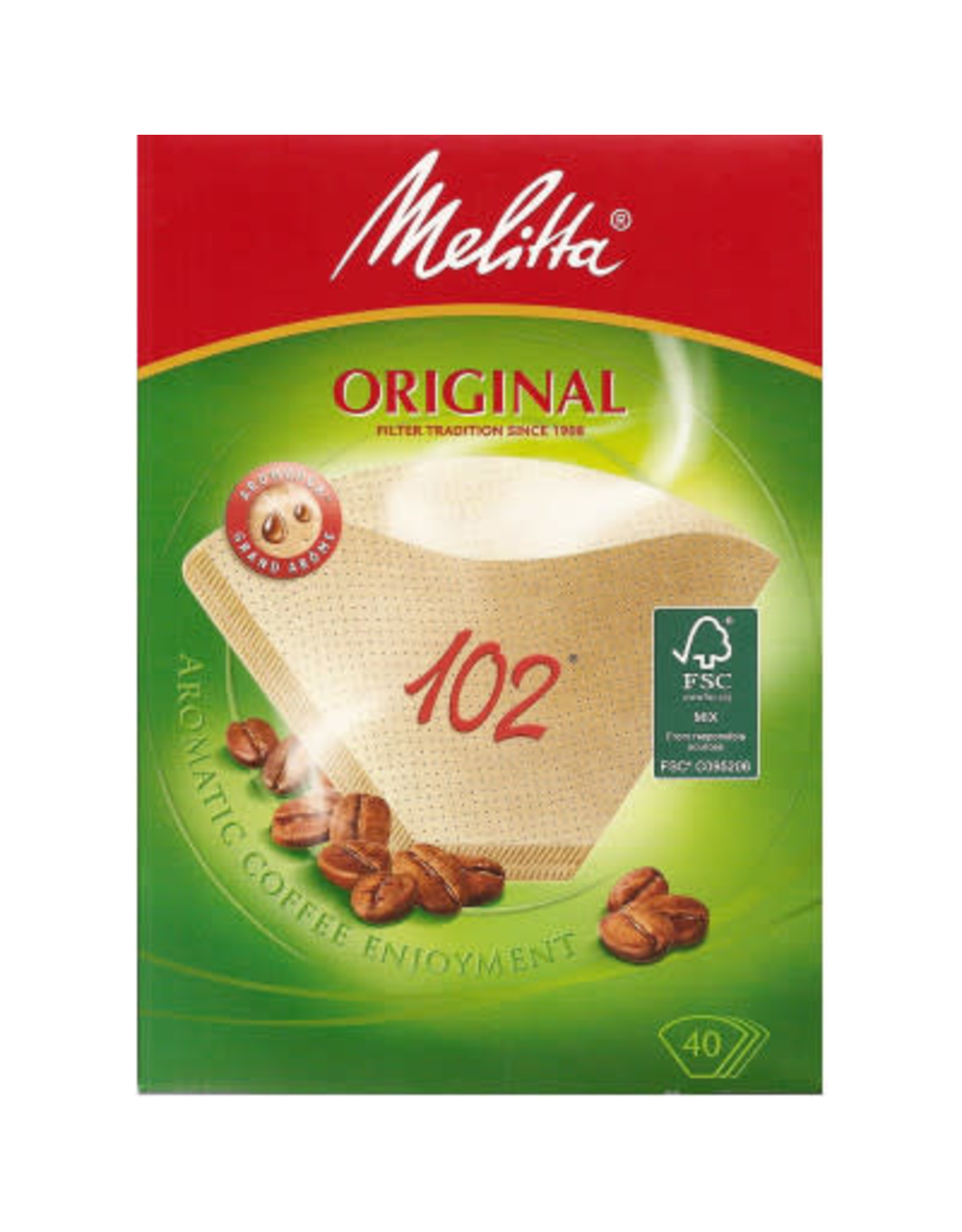 MELITTA Melitta classic aroma filter formaat 102, 40 stuks natuurbruin