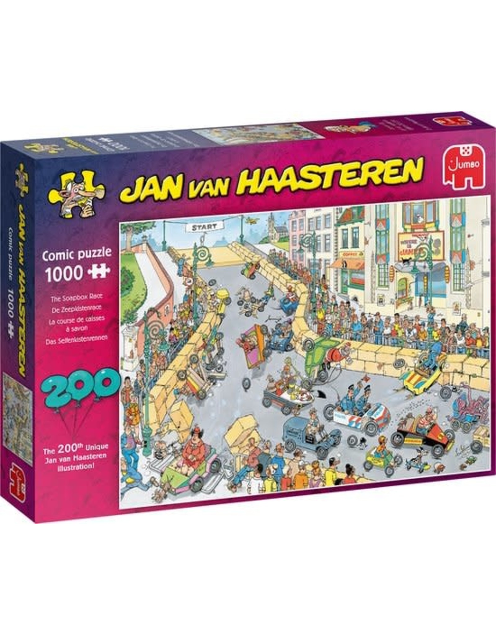 Jan van Haasteren 200ste Legpuzzel - Zeepkisten Race puzzel - 1000 stukjes