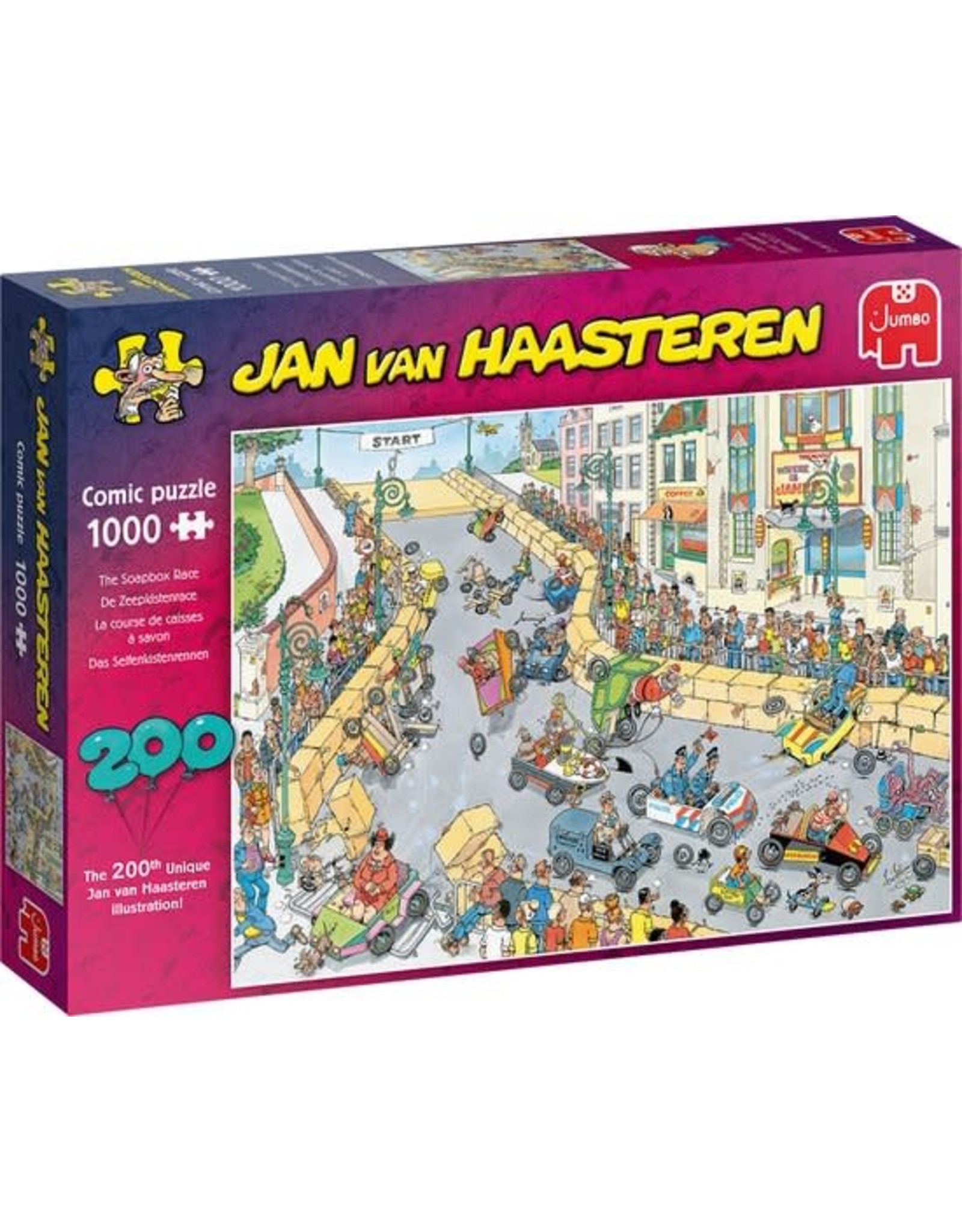 Jan van Haasteren 200ste Legpuzzel - Zeepkisten Race puzzel - 1000 stukjes