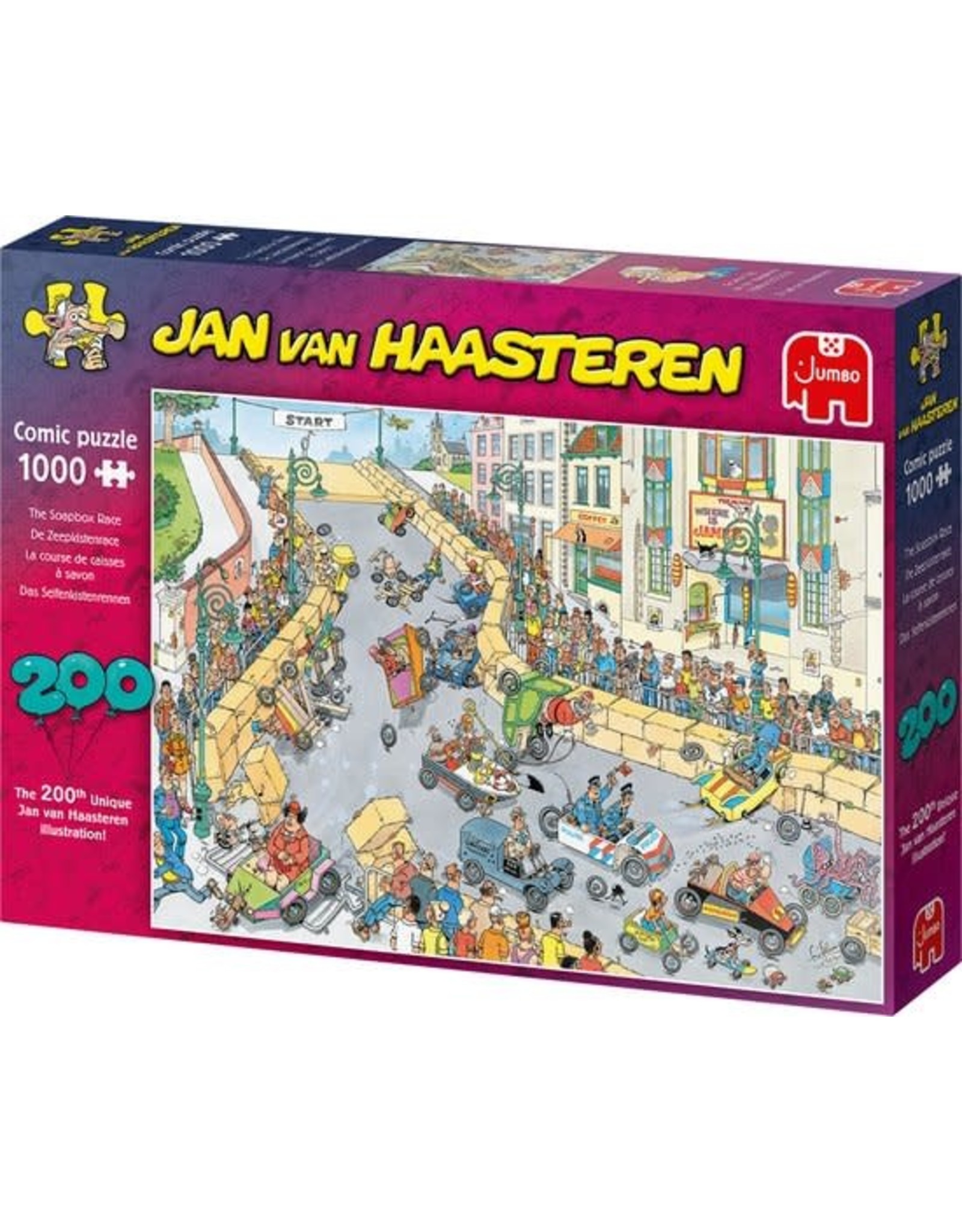 Jan van Haasteren 200ste Legpuzzel - Zeepkisten Race puzzel - 1000 stukjes