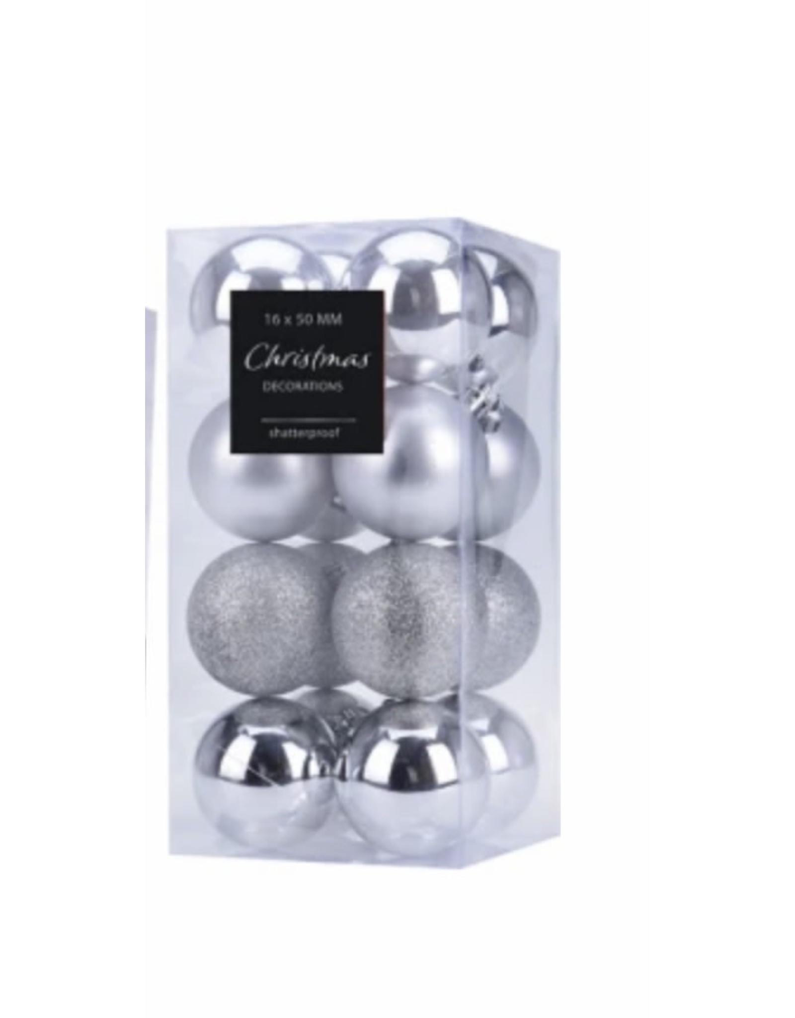 MERKLOOS Kerstbal Onbreekbaar 5.00cm 16 stuks - Zilver