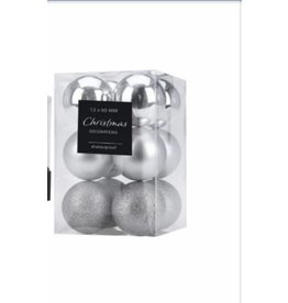 MERKLOOS Kerstbal Onbreekbaar 6.00cm 12 stuks - Zilver