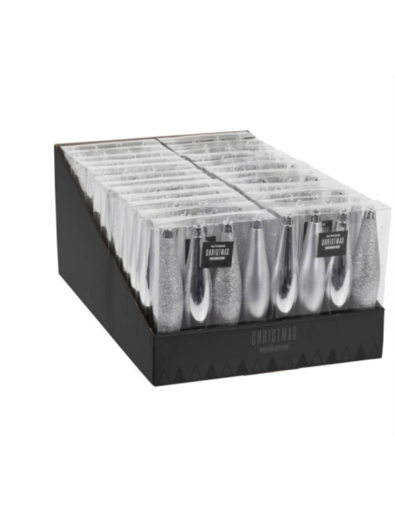 MERKLOOS Kerstbal Onbreekbaar Kegel 15cm 4 stuks - Zilver