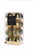 Kerstbal Onbreekbaar 5.00cm 16 stuks - Goud