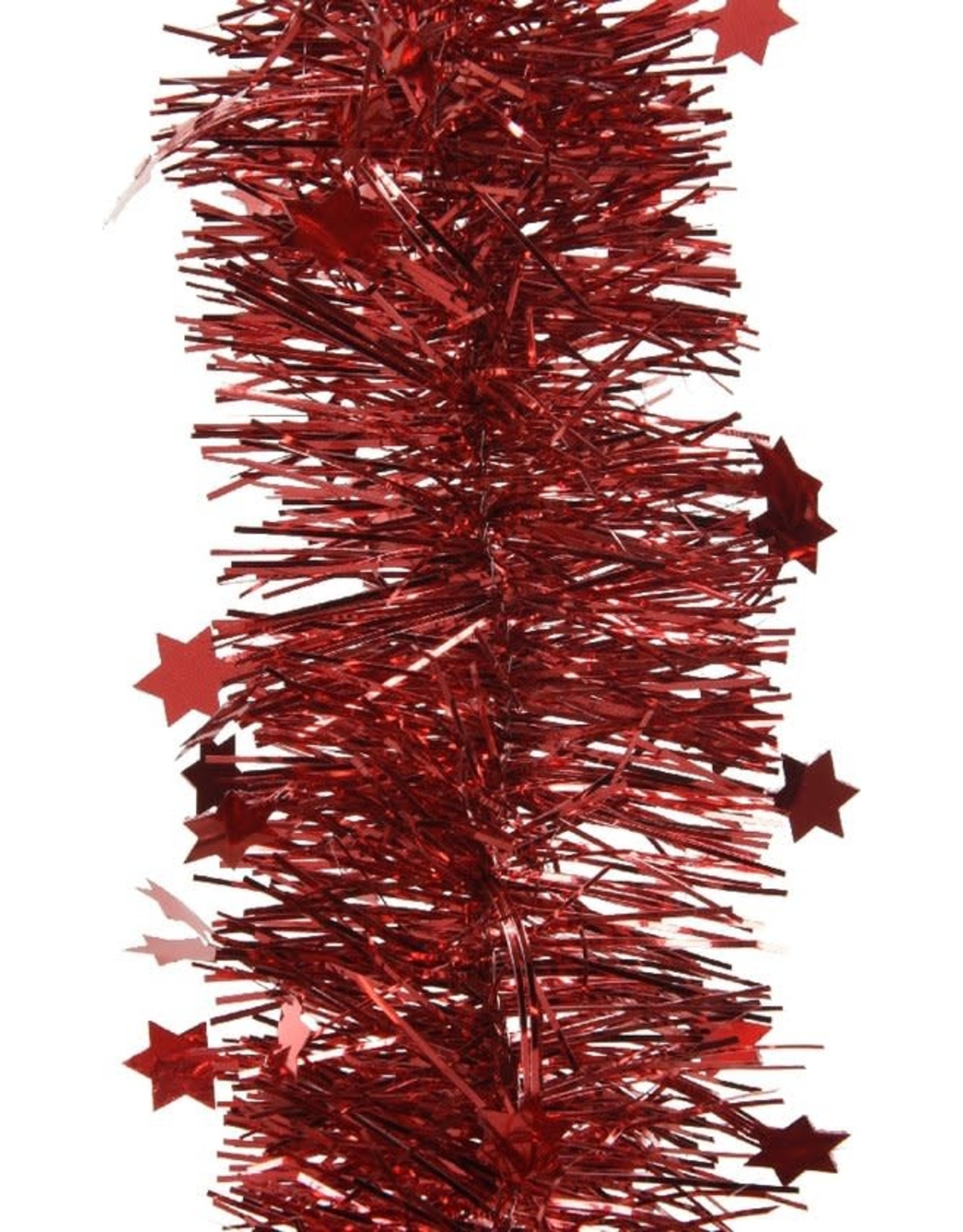 Decoris Kerst Slinger Stars 270cm - Rood