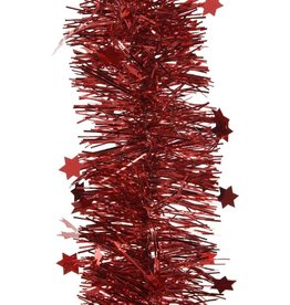 Decoris Kerst Slinger Stars 270cm - Rood