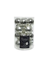 Decoris Kerstbal Glas 3.50cm 16 stuks - Zilver
