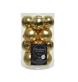 Decoris Kerstbal Glas 3.50cm 16 stuks - Goud