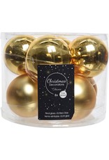 Decoris Kerstbal Glas 7.00cm 8 stuks - Goud