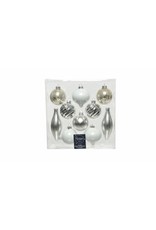 Decoris Kerstbal Glas set 10 stuks - Zilver