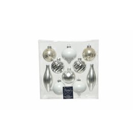 Decoris Kerstbal Glas set 10 stuks - Zilver