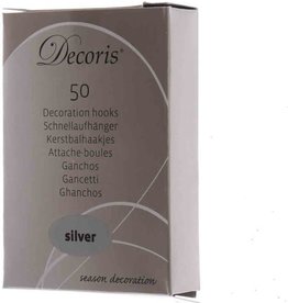 Decoris Kerstboomhaakjes s/50 zilverkleurig