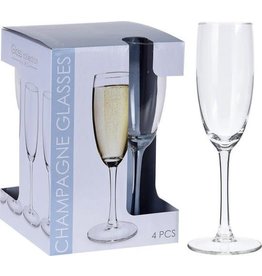 EXCELLENT HOUSEWARE Champagneglas set 18cl 4 stuks