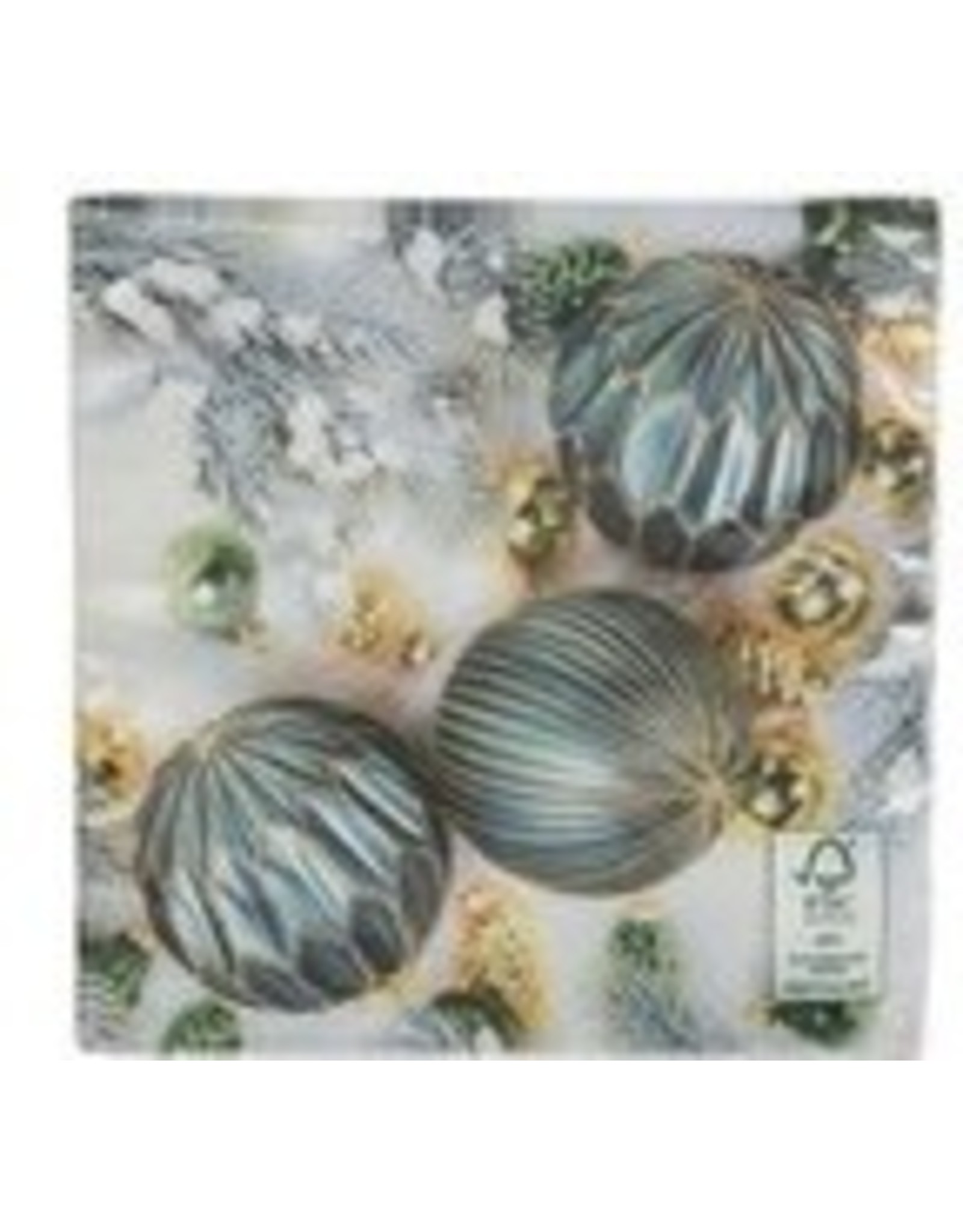 EXCELLENT HOUSEWARE Kerst Servetten Ballen 33x33cm 20 stuks 3 assorti