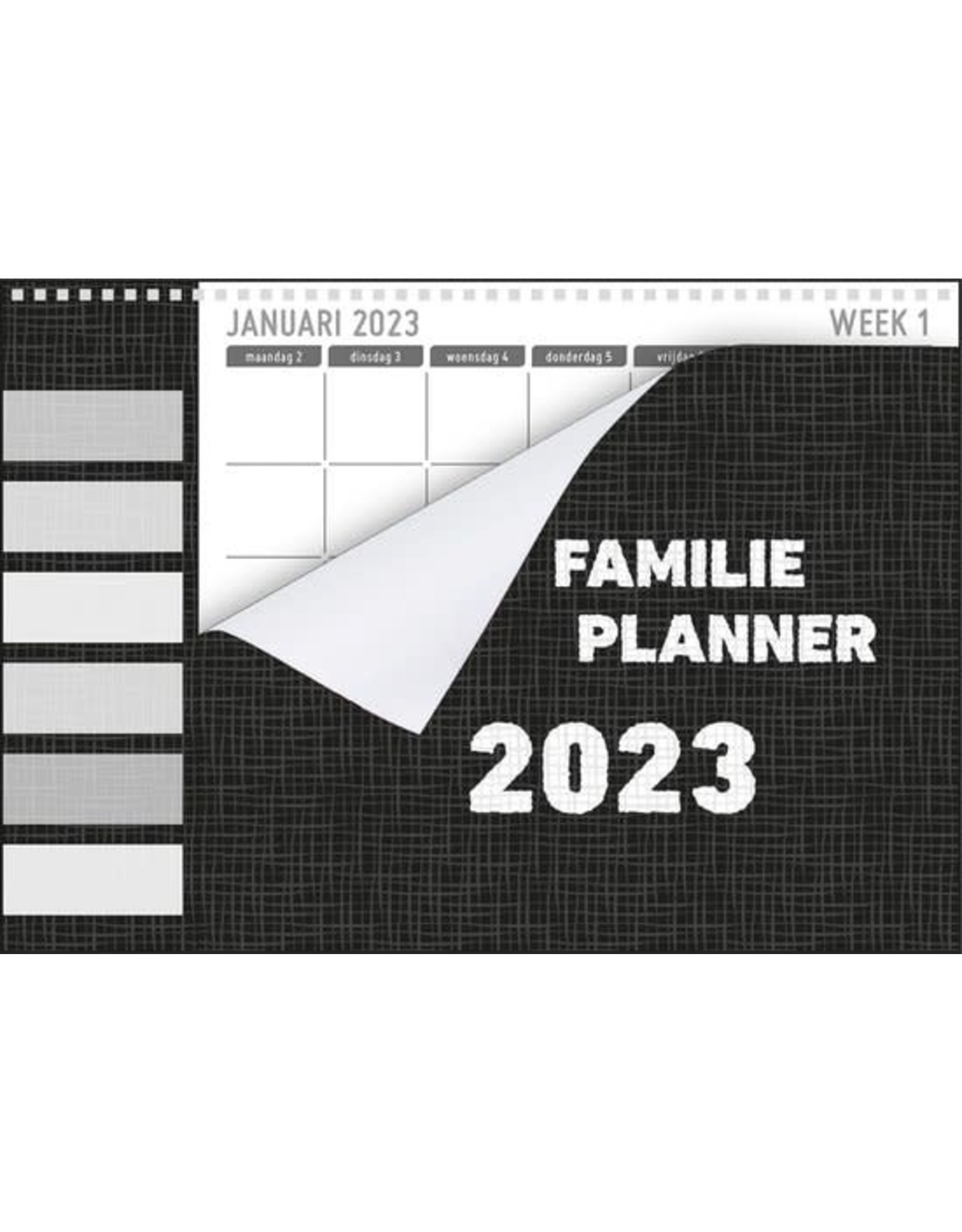 MGP CARDS MGPcards - Family planner XL 2023 - Week begint op Maandag Zwart