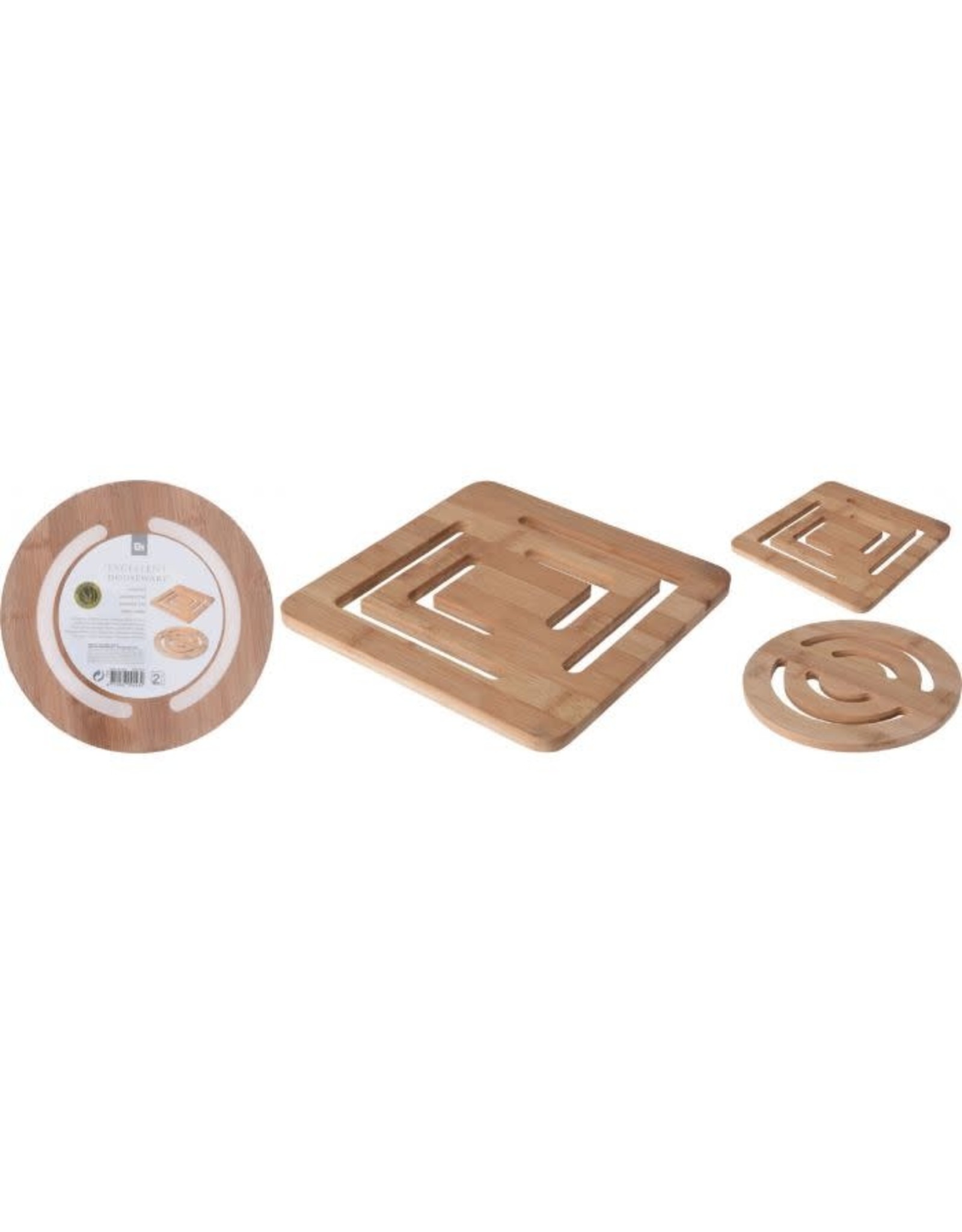 EXCELLENT HOUSEWARE Pannenonderzetter hout 20x20 cm