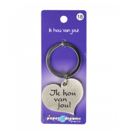 Paper Dream Hart sleutelhanger - ik hou van jou