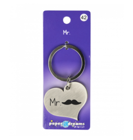 Paper Dream Hart sleutelhanger - Mr. (snor)