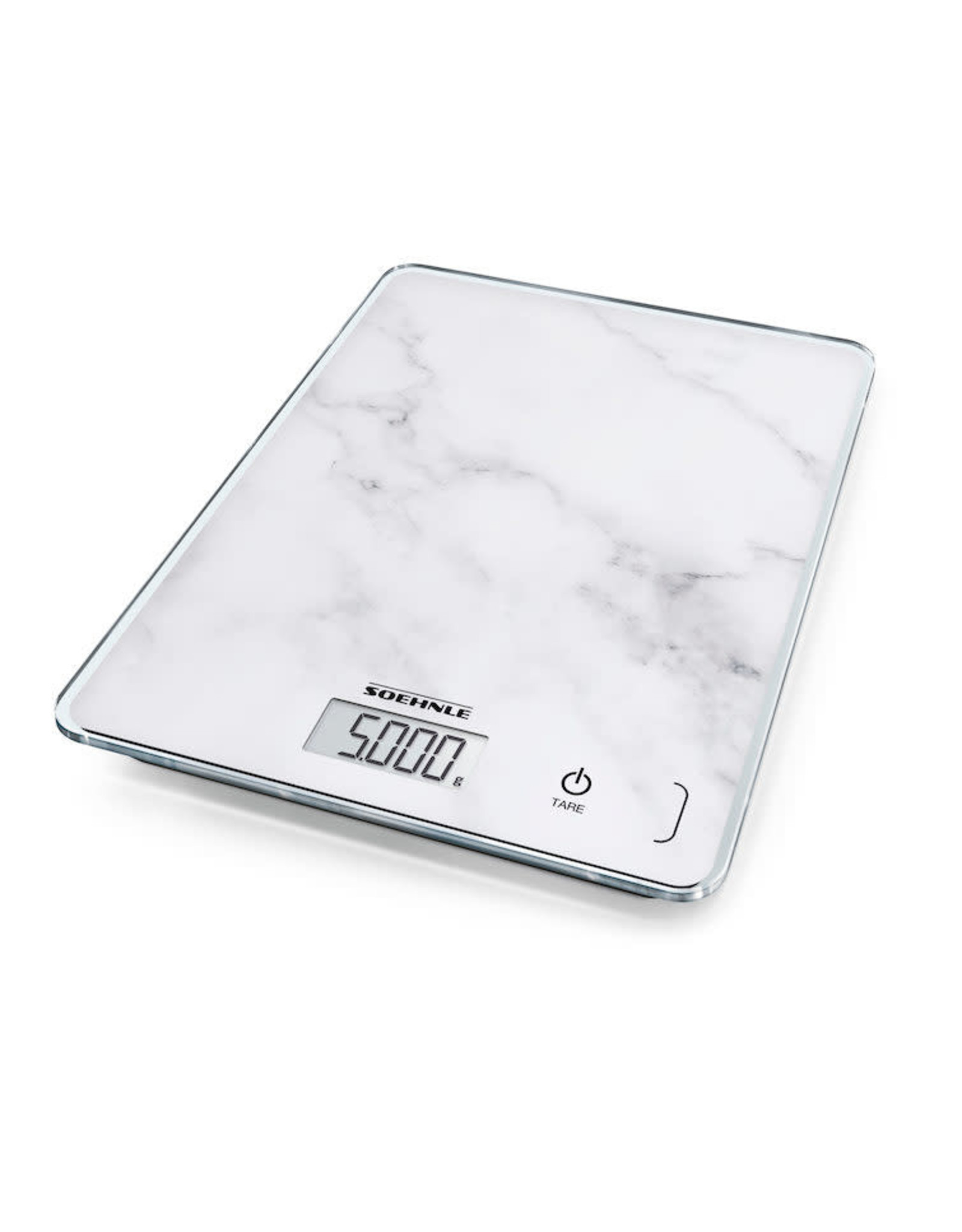 SOEHNLE Soehnle keukenweegschaal Compact 300 - digitaal - 1 gram nauwkeurig - tot 5 kg - marmerlook - wit