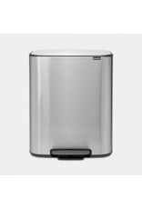 BRABANTIA Brabantia Bo Prullenbak - 2 x 30 l - Matt Steel Fingerprint Proof