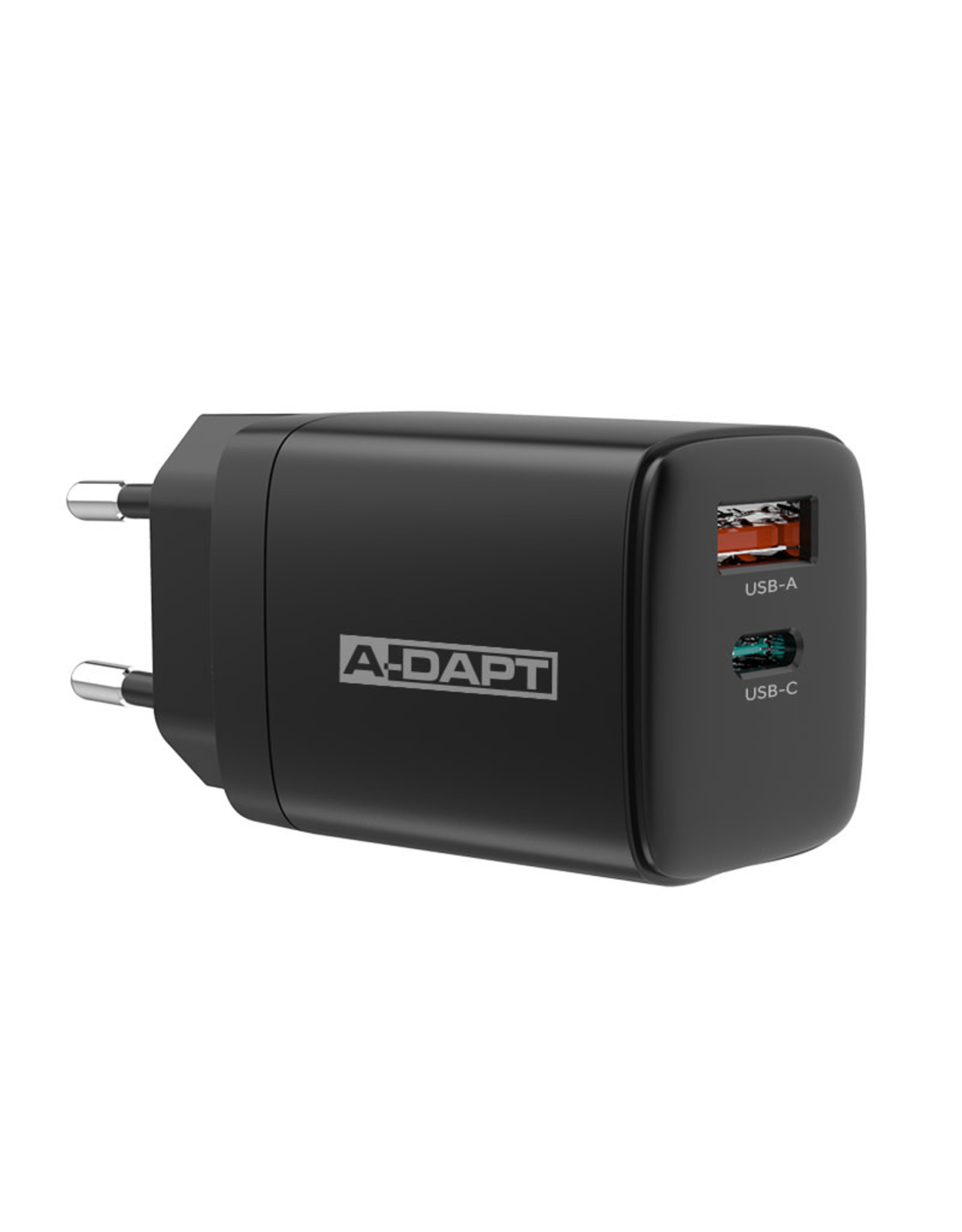 A-DAPT A-DAPT Thuislader USB-C PD 20W + USB QC 3.0 zwart