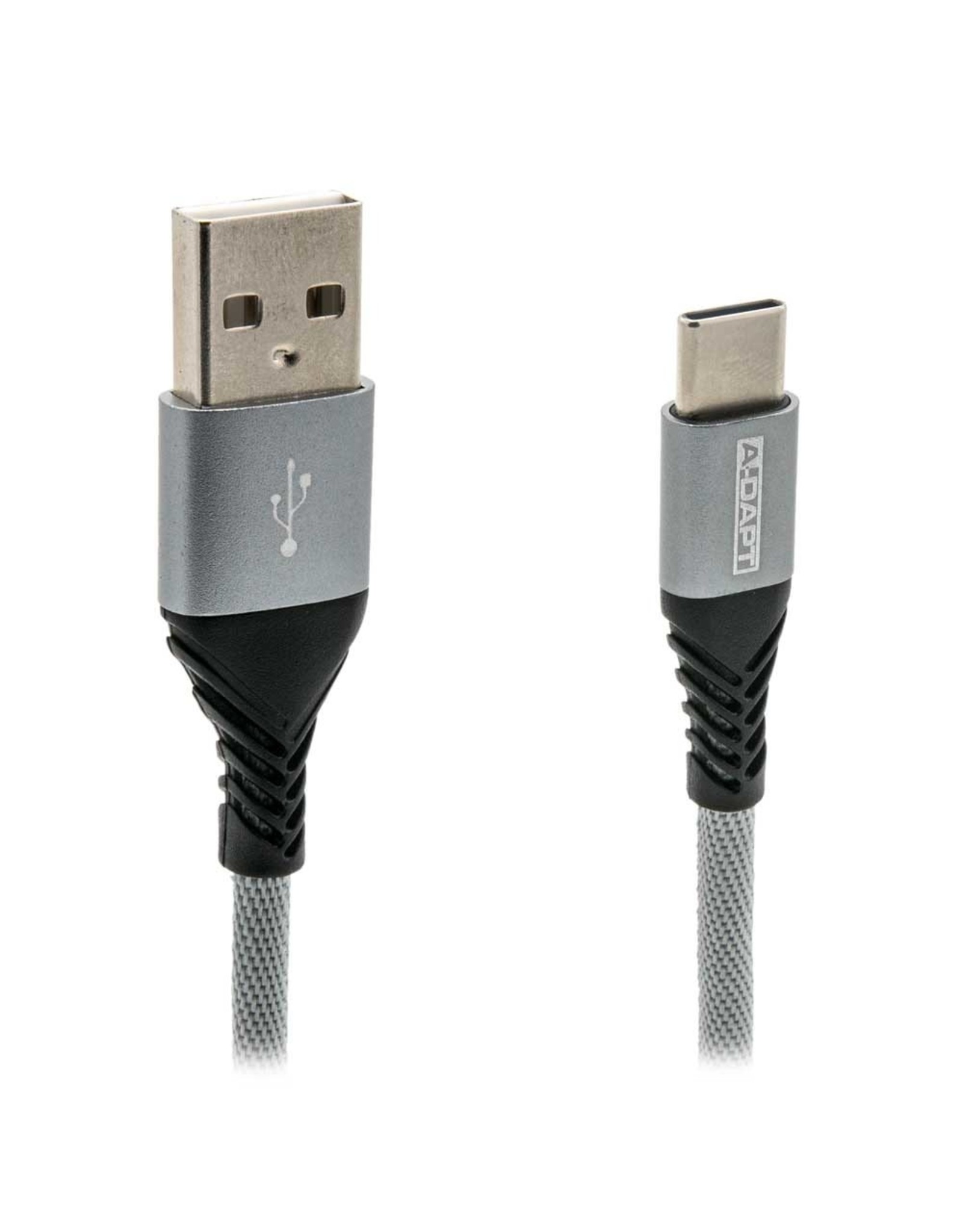 A-DAPT A-DAPT Data en laadkabel USB-A > USB-C 2m PRO grijs