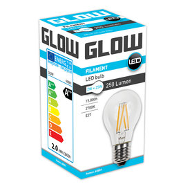 Glow LED Filament normaal |  2-25W E27 A60 2700K 250lm ND