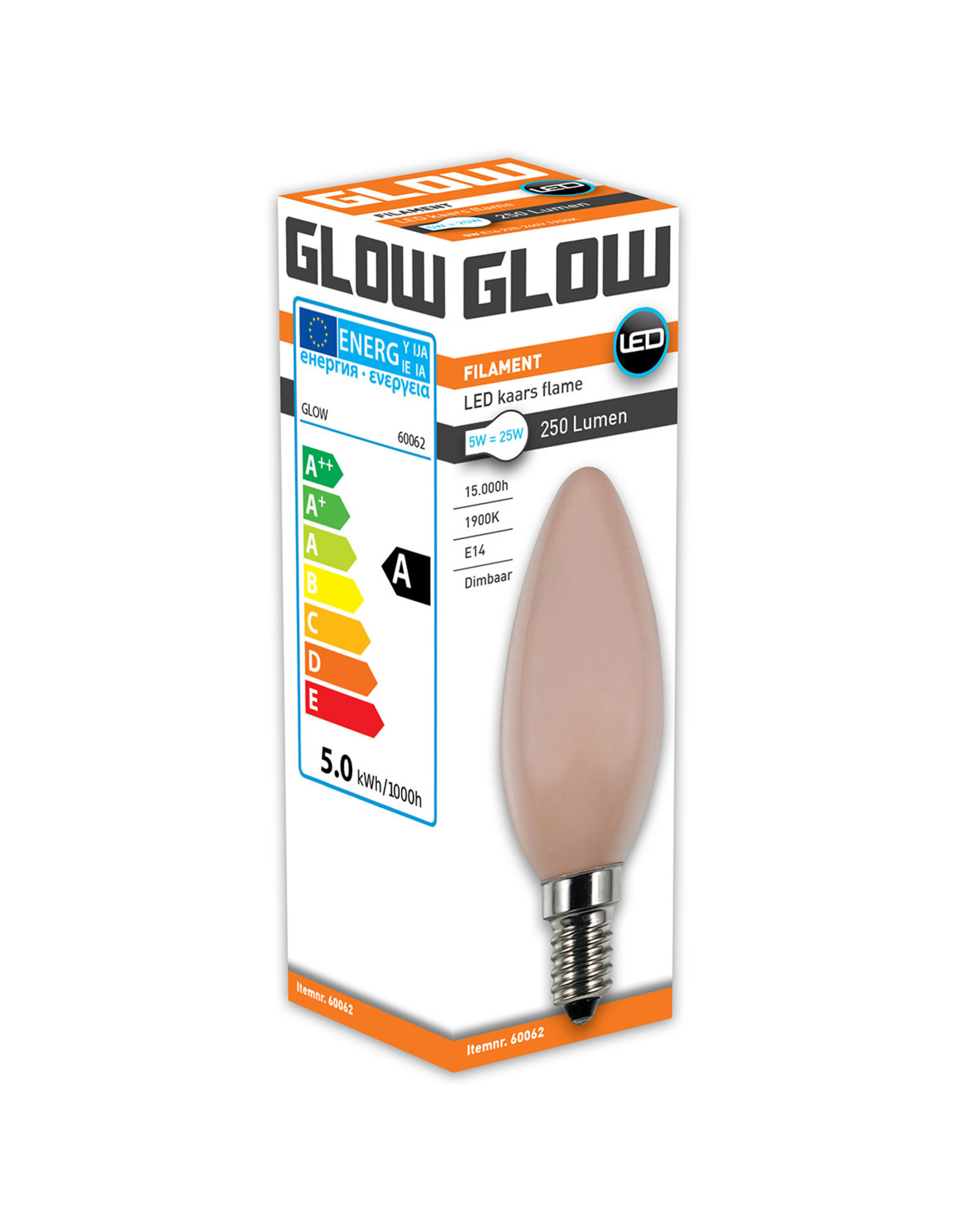 Glow Glow Flame LED Kaars Lamp Dimbaar | E14 5-25W C35