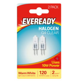 eveready Eveready halogeen capsule g4 12v 10w 2800k 120lm blister 2