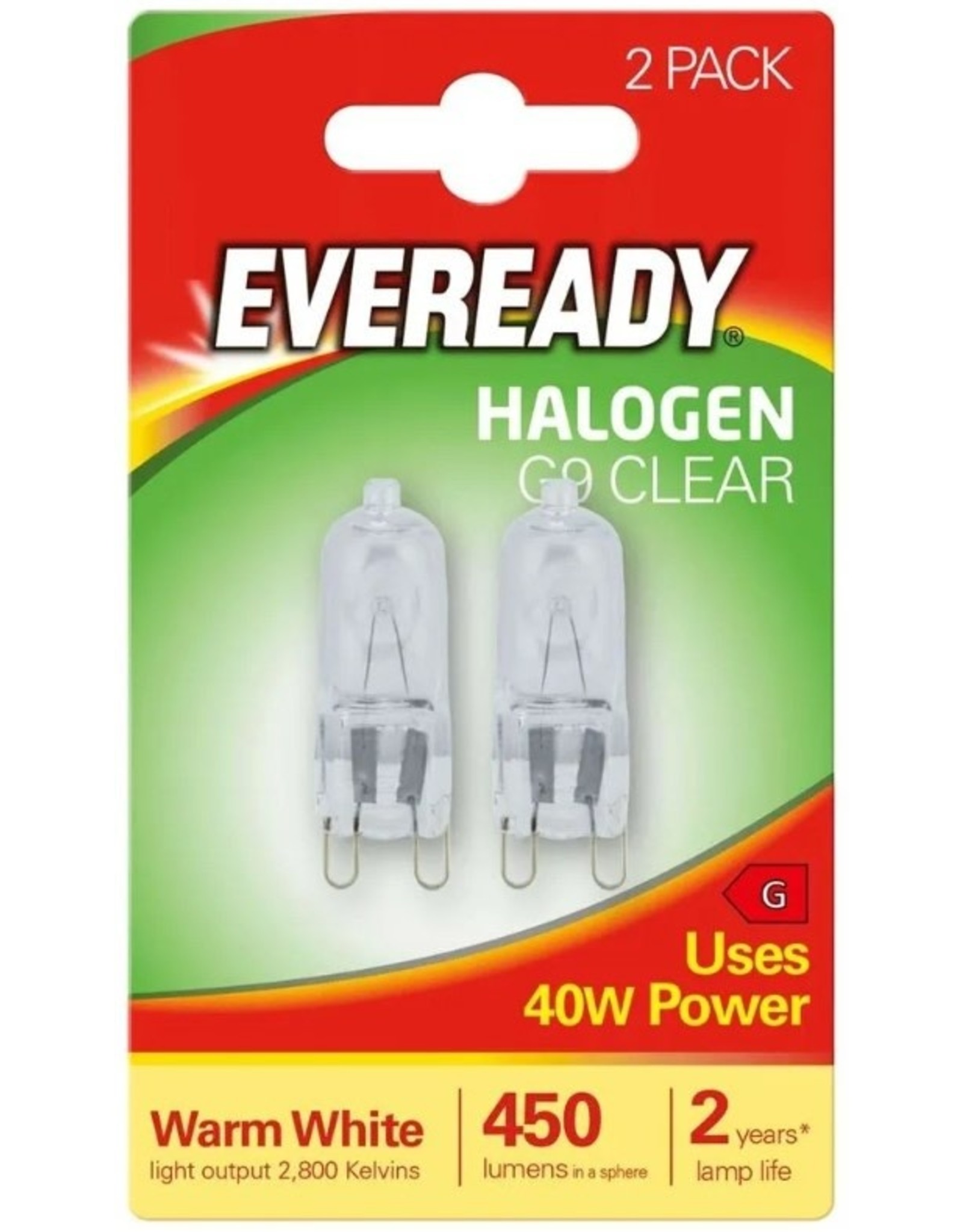 eveready Eveready halogeen capsule g9 230v 40w 2800k 450lm blister 2