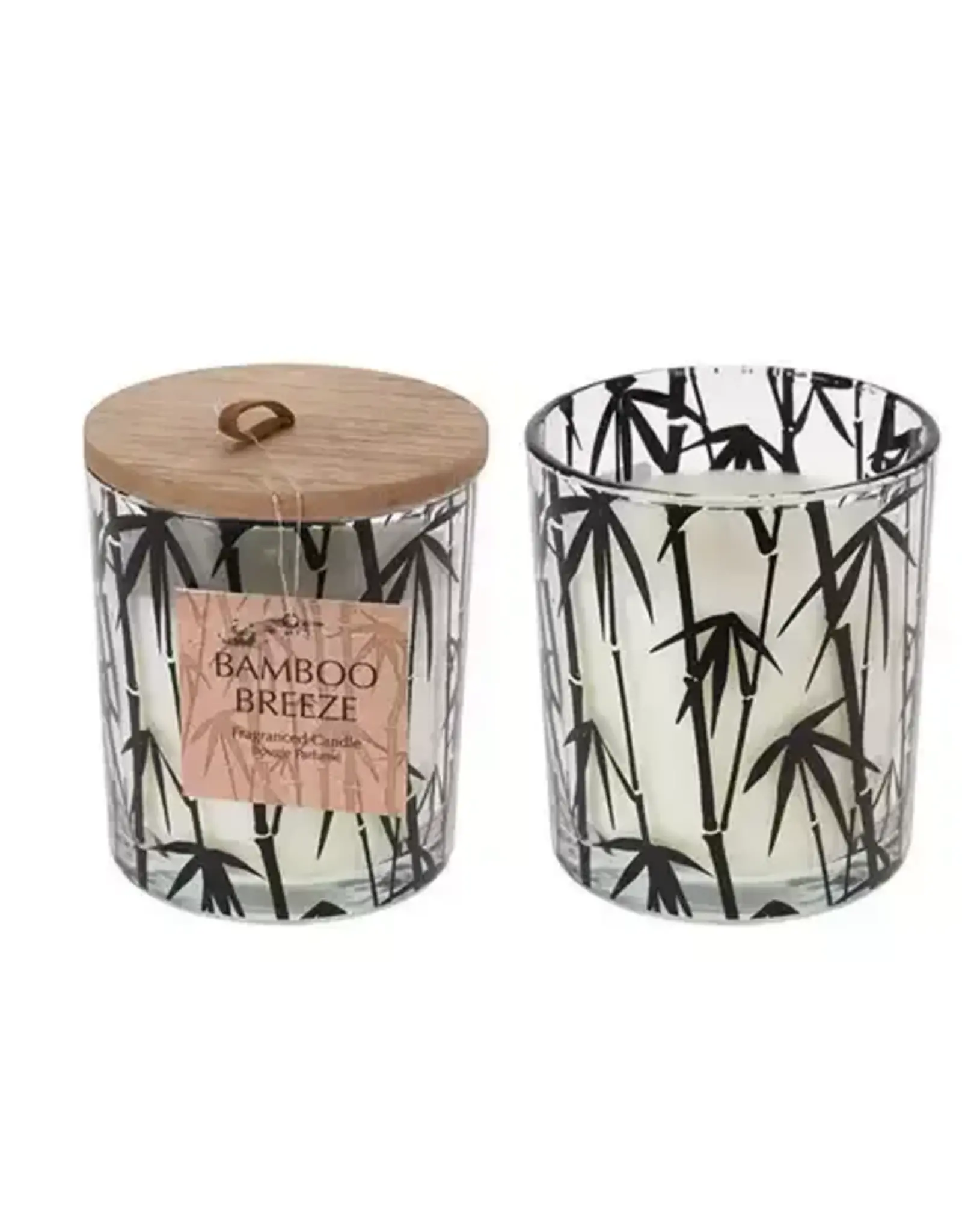 Kaars in glazen pot Palm print groot