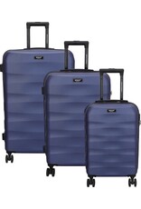 Beagles Originals Beagles Originals Go Travel 3 delige ABS kofferset - Staalblauw