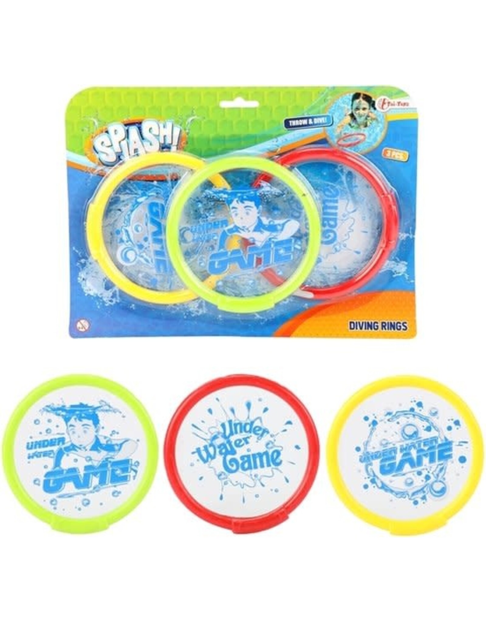 TOI TOYS Duikringen set - Duik ringen - Ringen voor het zwembad - Duikspeeltjes - Set 3 stuks