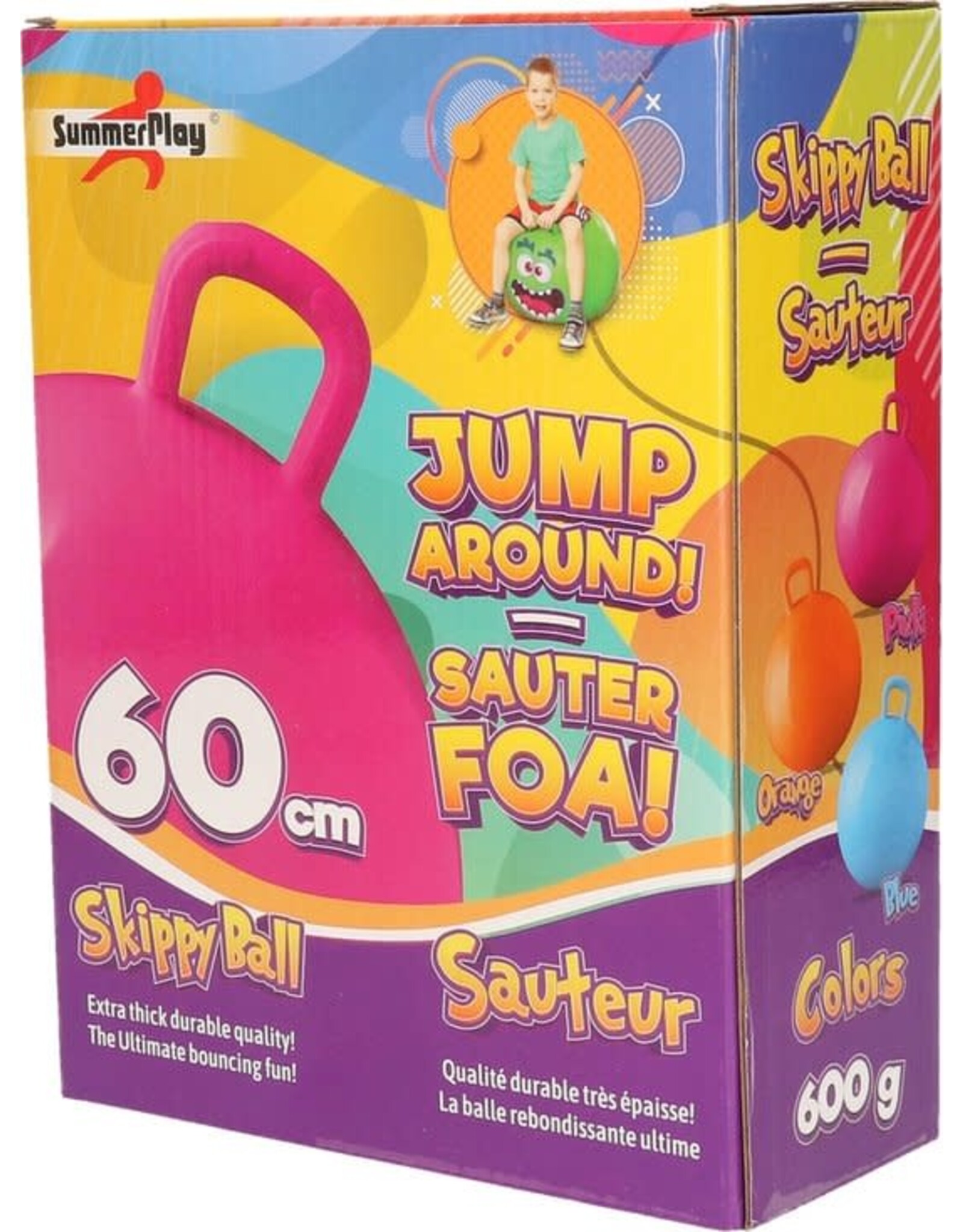 SUMMERPLAY Skippybal roze 60 cm voor kinderen - Skippyballen buitenspeelgoed voor jongens/meisjes - Sport en spel