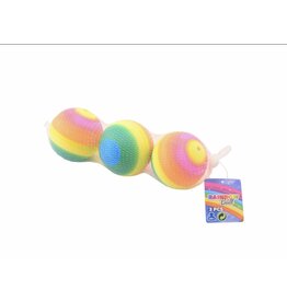 JOHNTOYS Johntoy Regenboogballen 7 Cm Rubber 3-delig