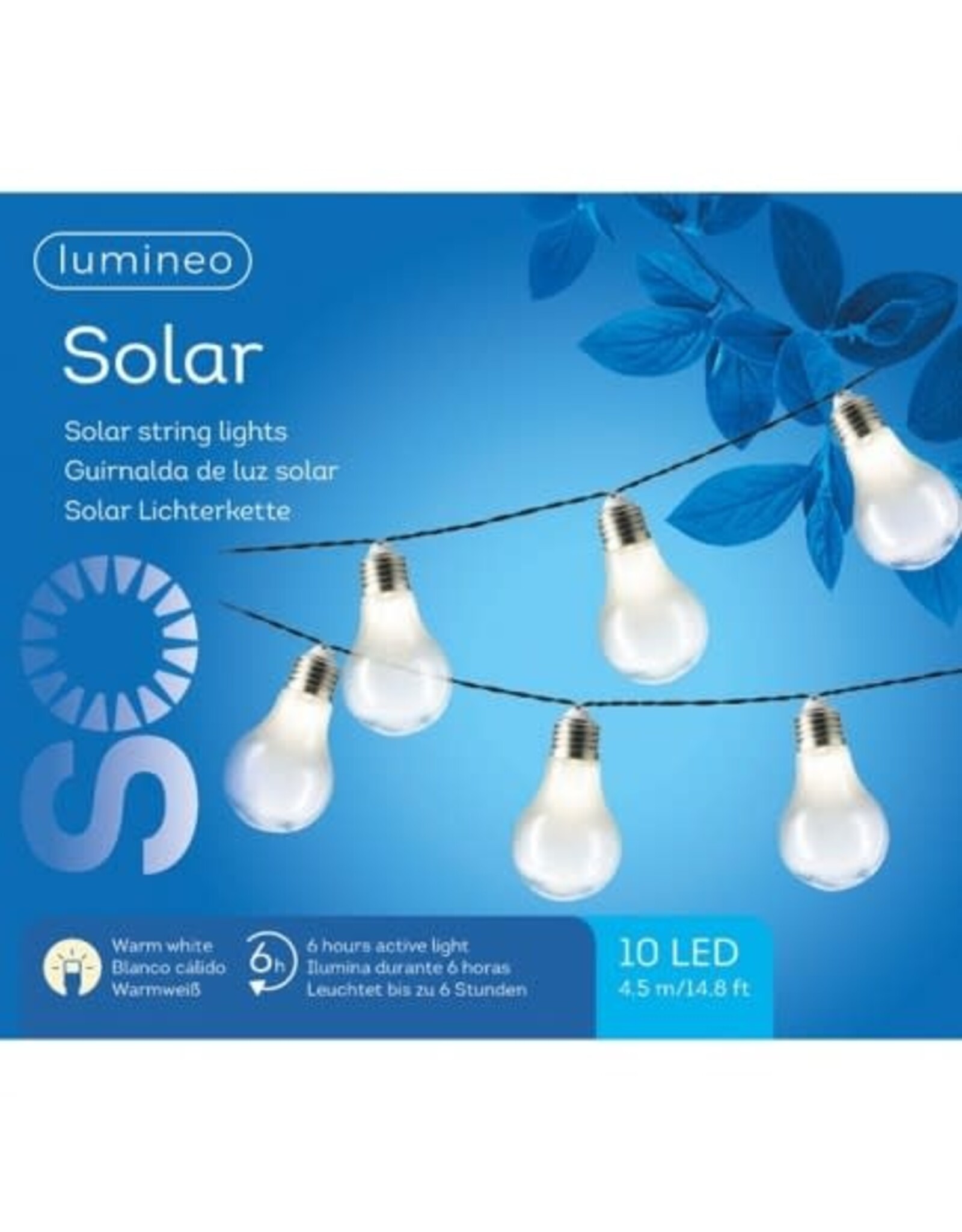 lumineo Solar lichtbolletjes tuinverlichting/feestverlichting 4.5m - Lichtsnoeren