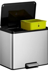EKO EKO Essential Prullenbak - 15 + 15 l - Mat RVS