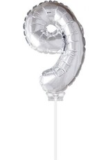 Haza Taart ballon 9 zilver