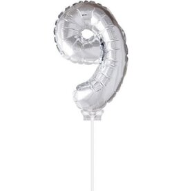 Haza Taart ballon 9 zilver