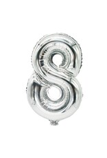 Folie ballon 8 zilver 40cm