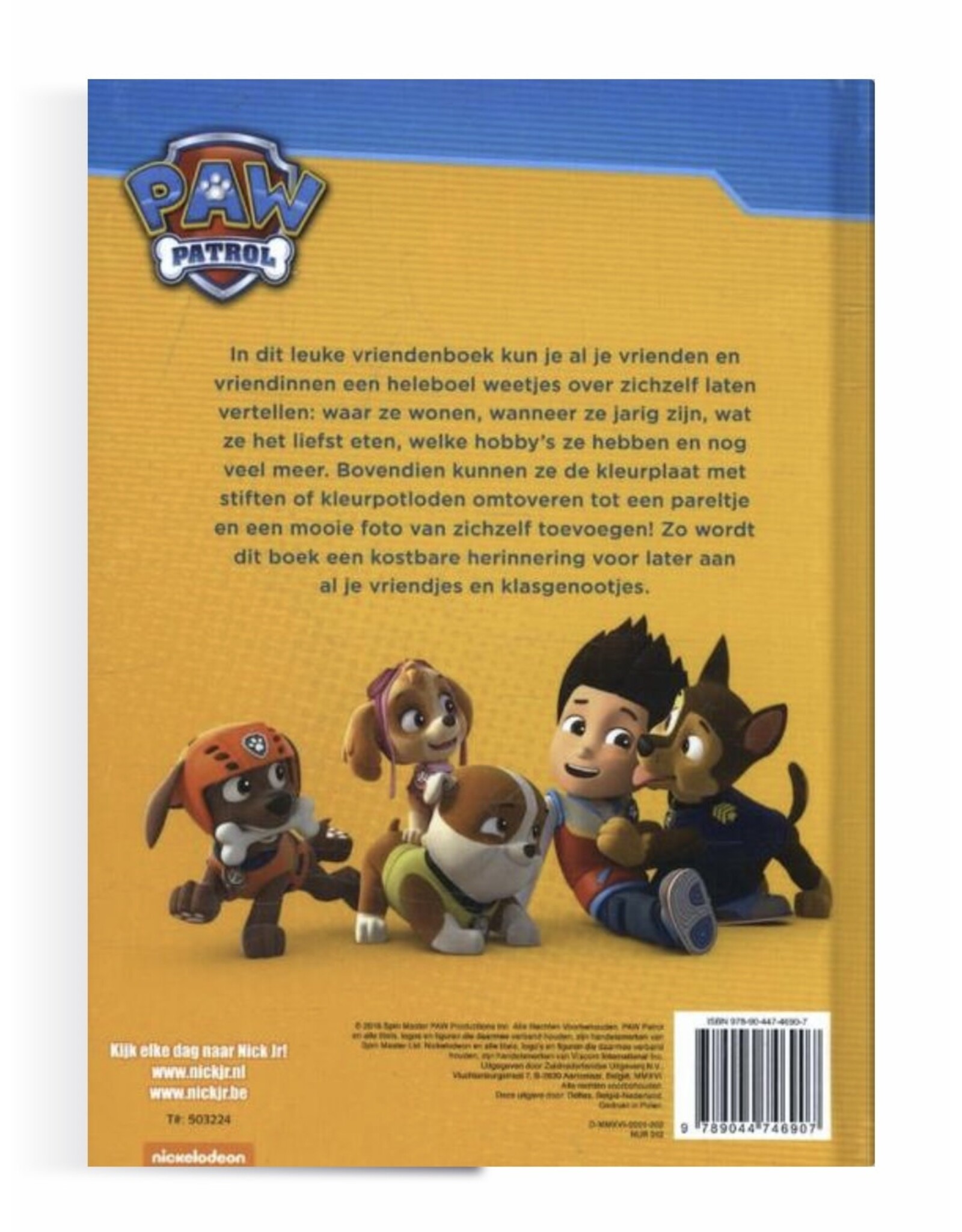 DELTAS Paw Patrol Vriendenboek