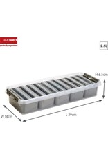 SUNWARE Sunware - Q-line opbergbox met 7 bakjes 2,5L transparant metaal - 39 x 14 x 6,5 cm