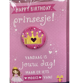 Gefeliciteerd prinses badge