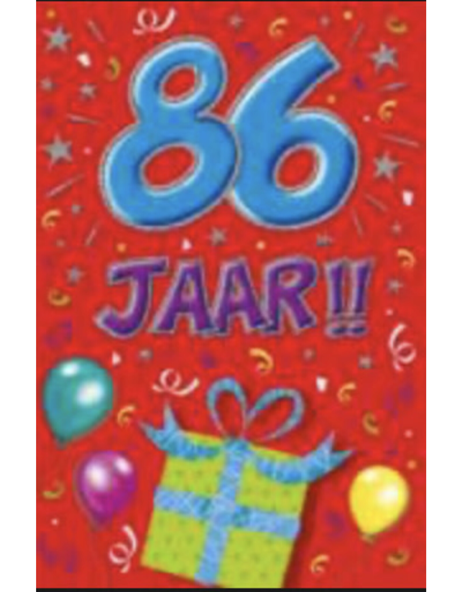 ARTIGE Wenskaart 86 jaar. That funny age
