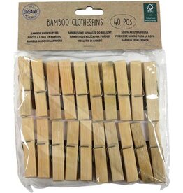 Wasknijpers bamboe 40 stuks