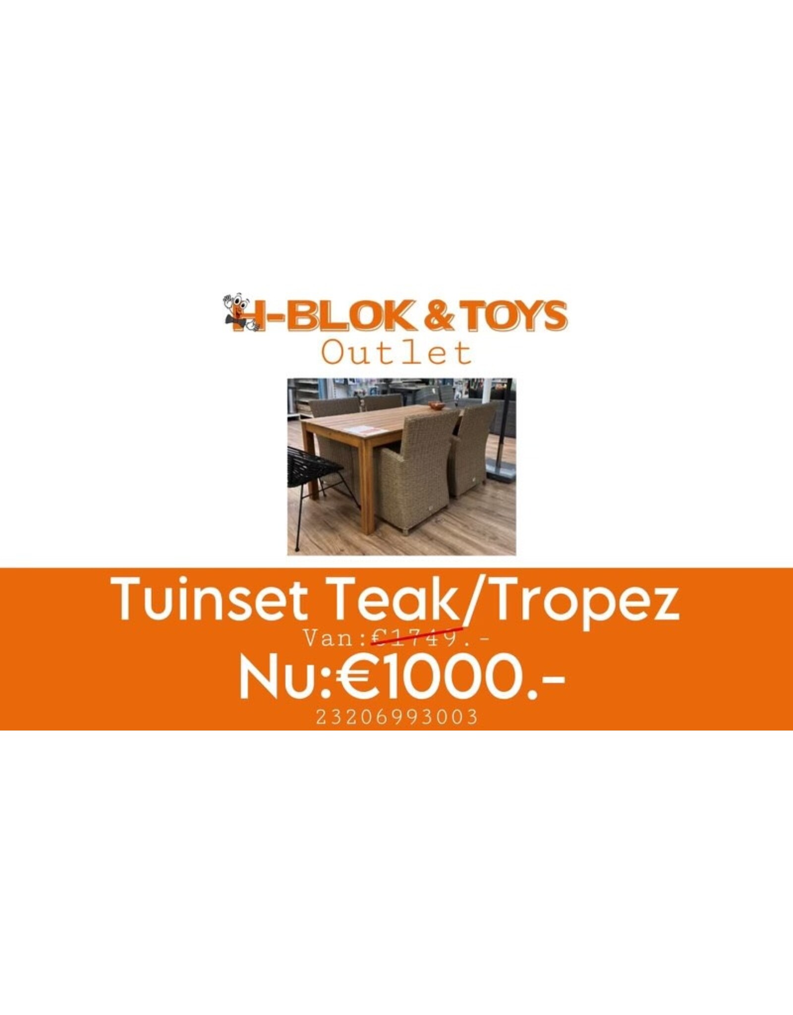 Lesli Living Tuinset teak/Tropez set ( tafel 160x100+