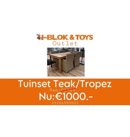 Lesli Living Tuinset teak/Tropez set ( tafel 160x100+