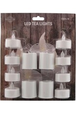 MERKLOOS 1x set van 12 stuks LED theelichtjes/waxinelichtjes in diverse maten - LED kaarsen